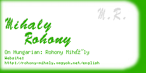mihaly rohony business card